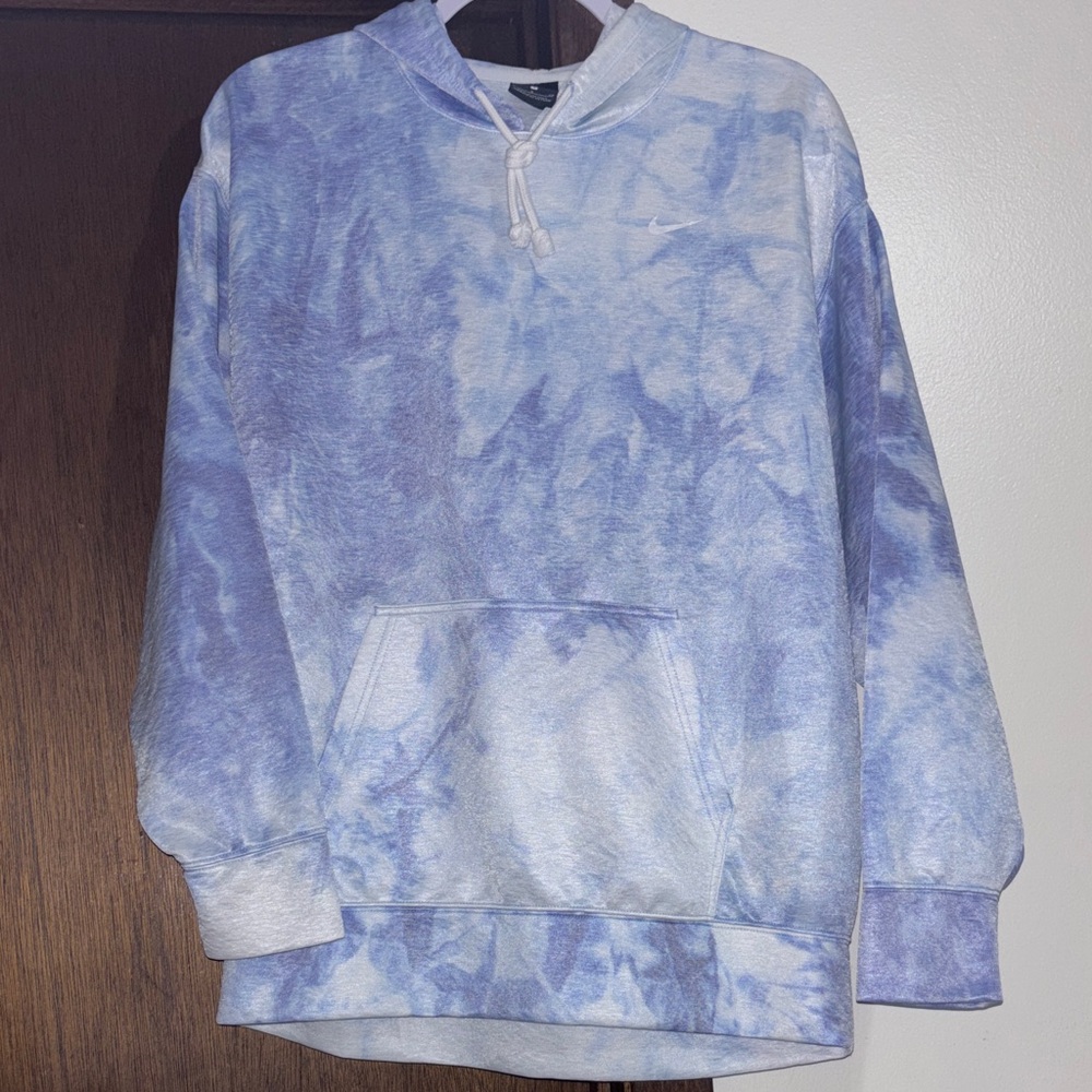 Women’s Blue Tie-Dye Hoodie Great for Gym
